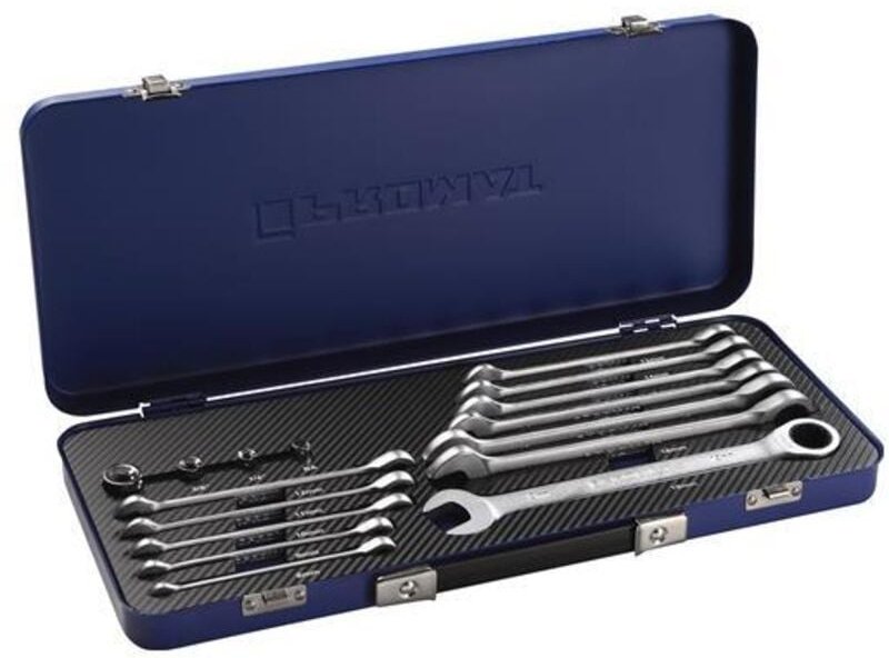 Maulringratschenschlüsselsatz 16-teilig Schlüsselweiten 8-19 mm gerade