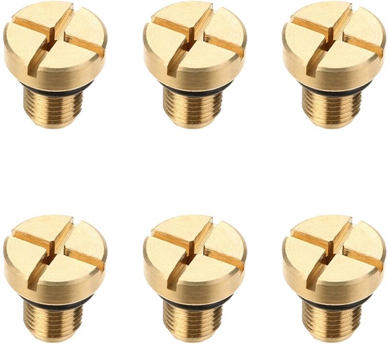 Tlily - 6X 17111712788 Kühlerüberlauf Kühlmittel-Ausgleichsbehälter Entlüftungsschraube Gold für E36 E39 E46 Usw.