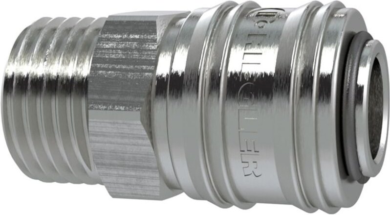 Schnellverschlusskupplung nw 7,2, Messing vernickelt, g 1/4 ag - Riegler