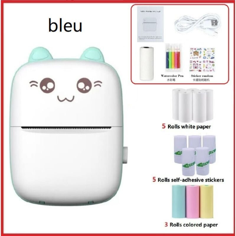 Tragbarer Mini-Drucker, tragbarer Thermo-Fotodrucker, Taschendrucker, tintenloser Drucker, Bluetooth- und WLAN-Drucker, ...