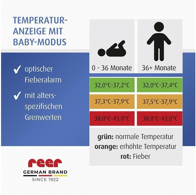 Thumbnail - Reer - Ohr-Fieberthermometer 'Colour EarTemp 3 in 1' Infrarot