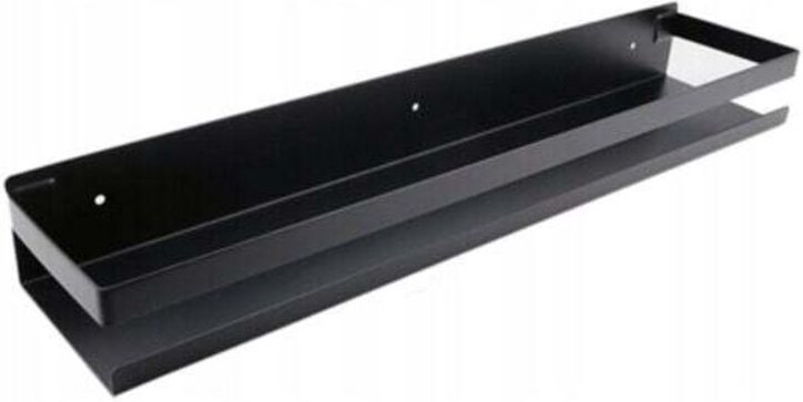 Perforiertes Gewürzregal zur Wandmontage, Gewürzhalter aus Edelstahl, Gewürzregal zur Küchenaufbewahrung, Schwarz, 50 cm