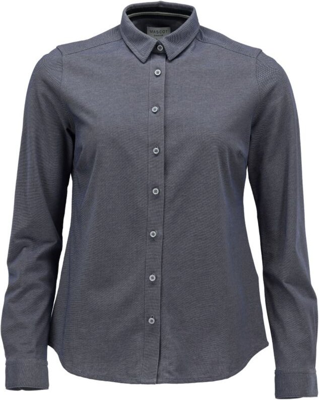 Hemd, klassische Damenpassform, Stretch Damenbluse Gr. 40, blau-meliert - Mascot