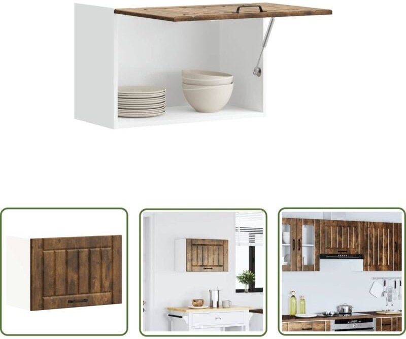 The Living Store - vidaXL Küchen-Hängeschrank Lucca Räuchereiche Holzwerkstoff
