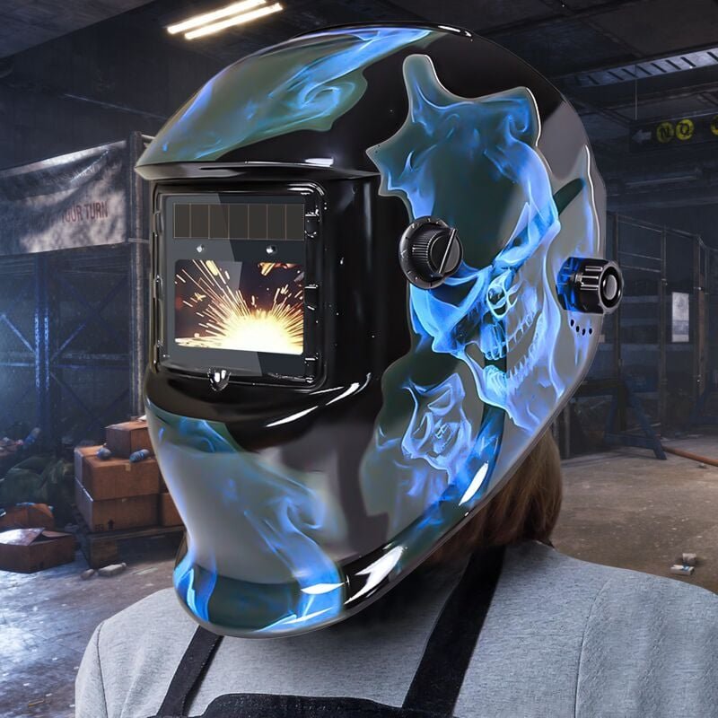 Schweißhelm Automatik, Ultrixe Solarbetriebene Schweißhelm, großes Sichtfeld, Automatische Einstellbare Stufenweise Abdu...