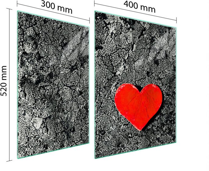 GLASSCHUTZPLATTE FÜR HERD 70x52 HERZ