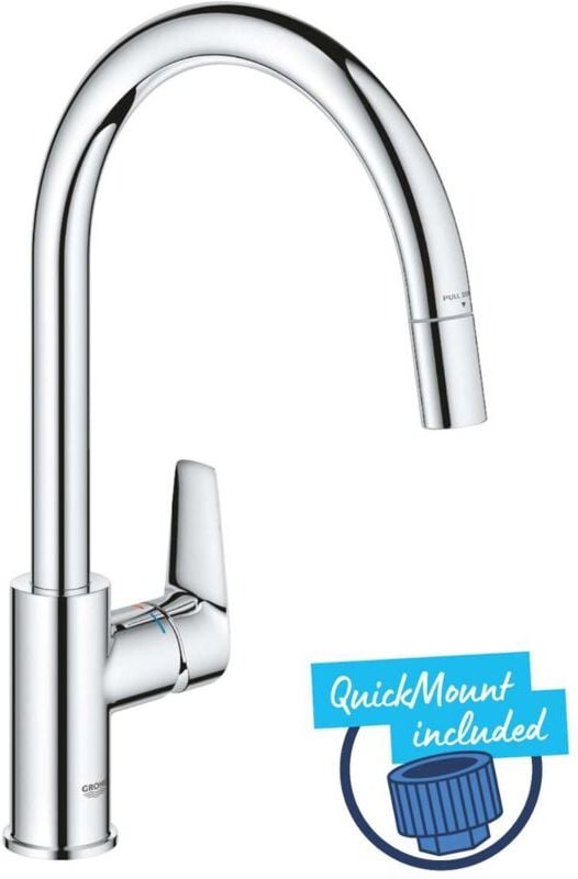 Start Edge - Spültischarmatur mit ausziehbarer Brause, Chrom 30550000 - Grohe