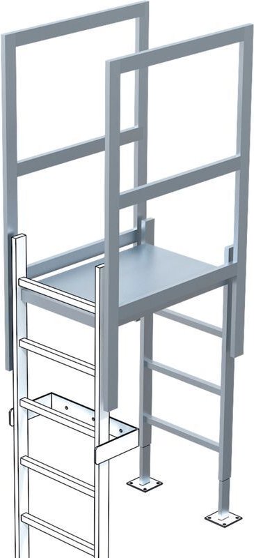 Zarges Ausstieg mit Übergang Aluminium eloxiert 800mm