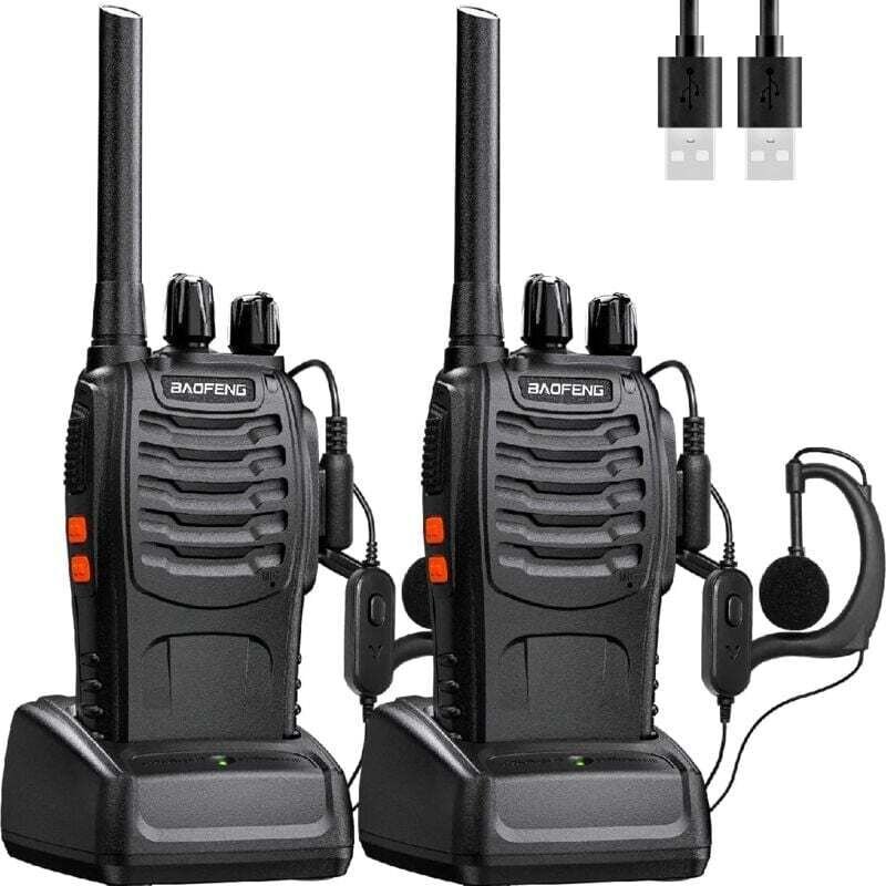 Baofeng Walkie Talkie, wiederaufladbar, professionelles 16-Kanal-PMR-Walkie-Talkie-Radio mit großer Reichweite, mit Höre...