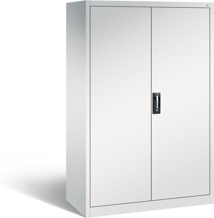 C+P Werkzeugschrank mit Drehtüren, innen 4 Böden, H1950xB1200xT600mm Front Lichtgrau Korpus Lichtgrau
