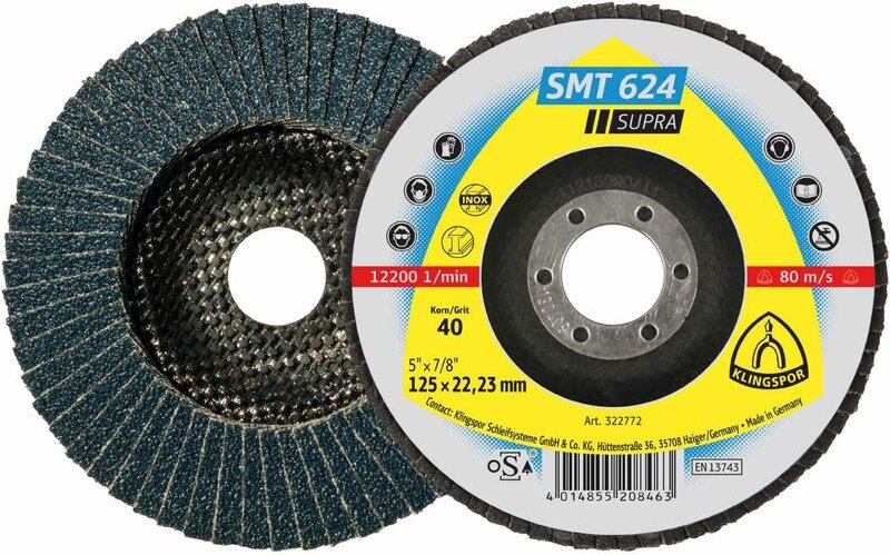 Thumbnail - Klingspor SMT 624 Schleifmopteller, 150 x 22,23 mm, Korn 80, gewölbt