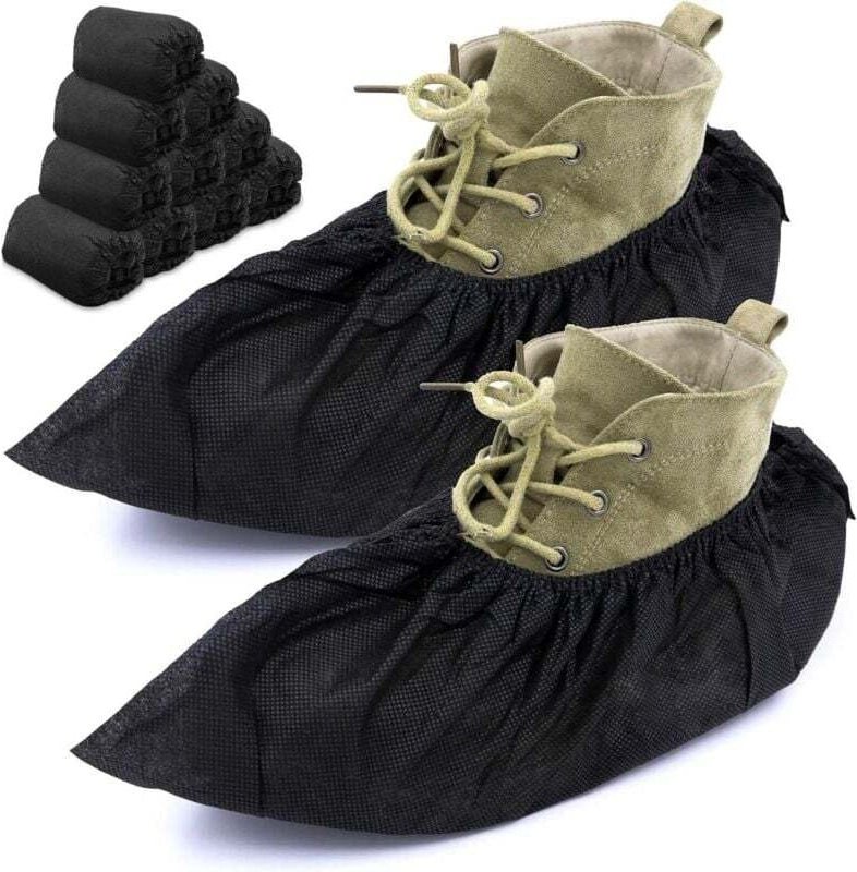 Professionelle Schuhüberzieher – 100 Stück, stylische schwarze Einwegstiefel und -schuhe, Einheitsgröße, nachhaltig, rut...