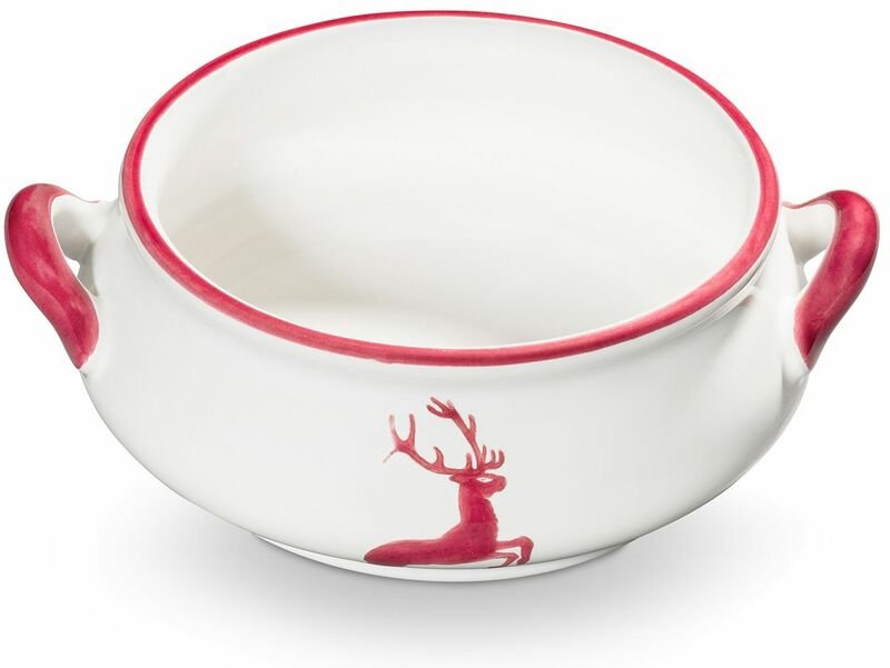 Thumbnail - Gmundner Keramik - Bordeauxr. Hirsch, Suppenschale 0,37 Liter