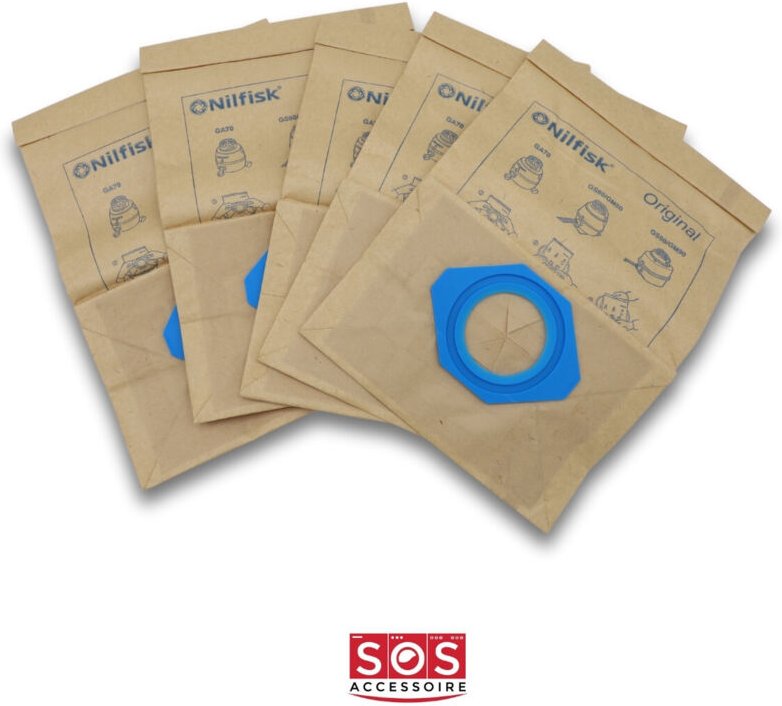 Ersatzteil - Schachtel mit 5 Papierbeuteln GS/GM80 - - NILFISK