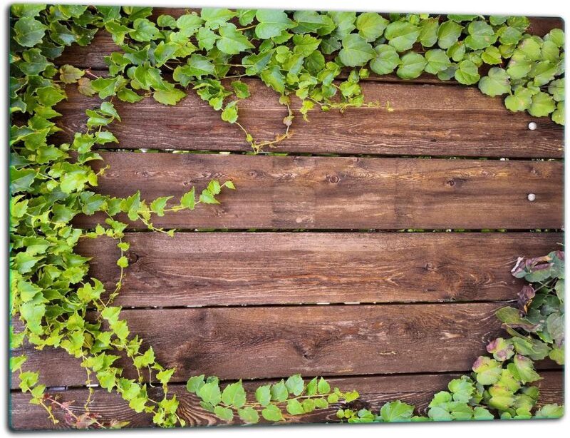 Glasschild Schneidebrett 52x40 Holz