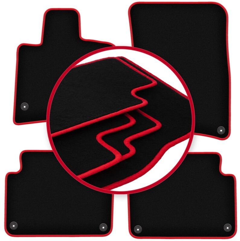 CARLUX-RED Autofußmatten für: Audi Q7 I 4L SUV (2005-2015)