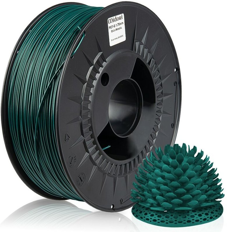 20 x Midori 3D Drucker 1,75mm petg Filament 1kg Spule Rolle Premium Grün Metallic