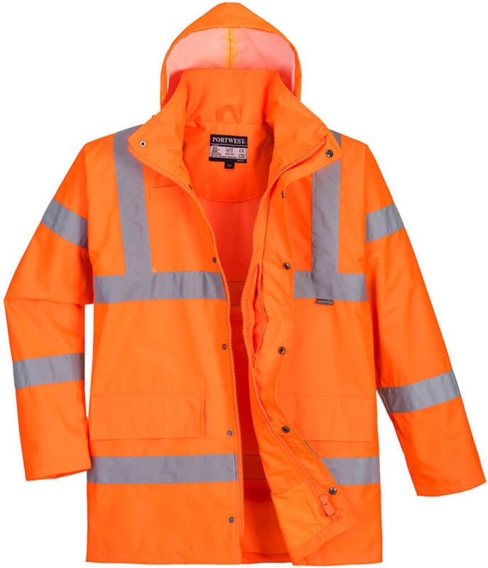 Atmungsaktiver Hi-Vis Orange Parka 3XL