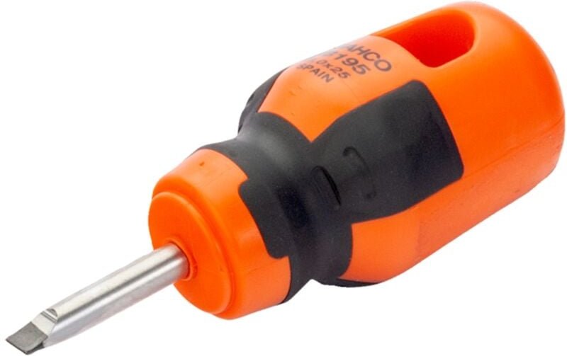 Bahco - fit Schraubendreher für Schlitzschrauben, gerade, mit kurzem Gummigriff, 1 mm x 5 mm x 25 mm, Einzelhandelsverpa...