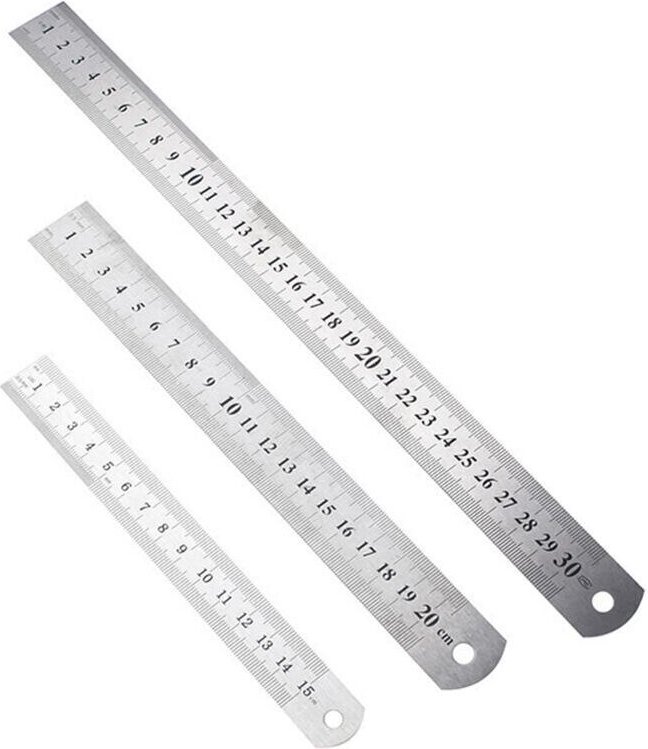 Stück doppelseitiges Edelstahl-Lineal, Präzisions-Metalllineal, 15 cm, 20 cm, 30 cm, Messwerkzeug, gerade Kante, Metall-...