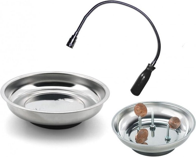 Trade Shop - vaschetta magnetica 6'''+ calamita snodata mit magnetic led luce brico -