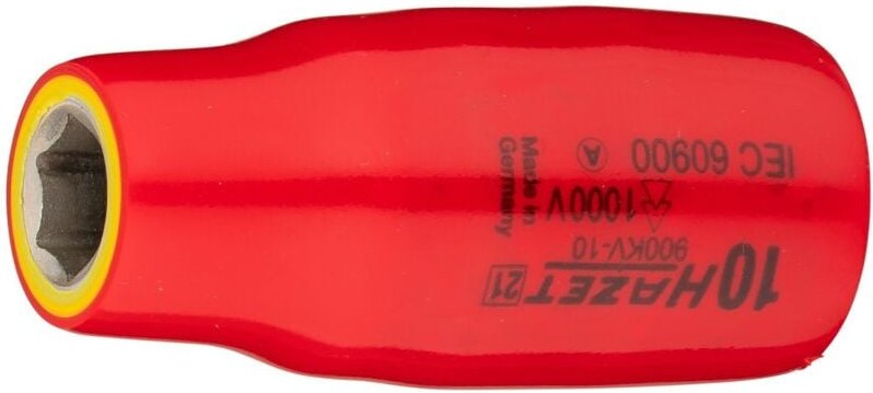 Steckschlüsseleinsatz, Sechskant, schutzisoliert, Vierkant hohl 12,5 mm (1/2), Außen-Sechskant-Tractionsprofil, 10 mm - ...