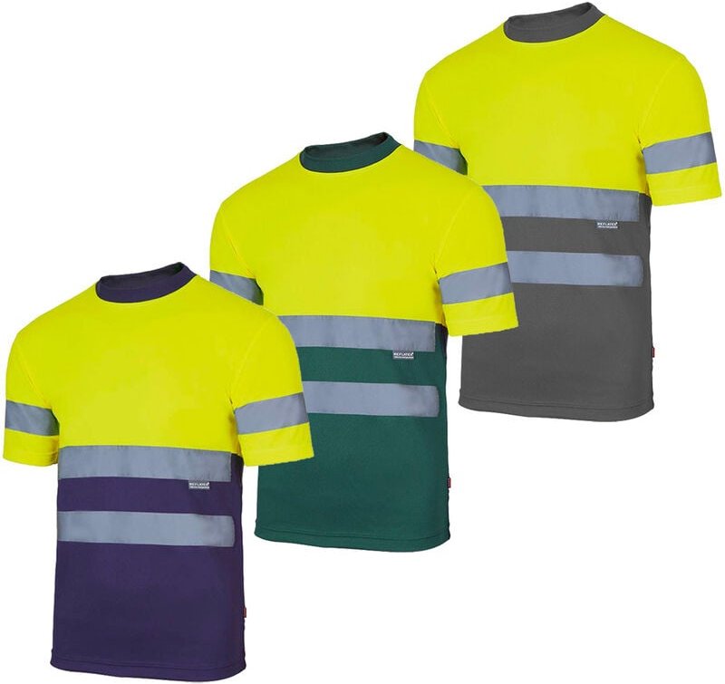 305506 Warnschutz Arbeits-T-Shirt - l - Blau/Gelb - Blau/Gelb - Velilla