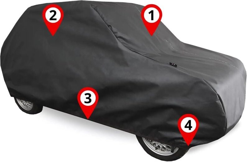 Autoabdeckung für Fiat 126p Autoplane Maluch Classic Schwarz