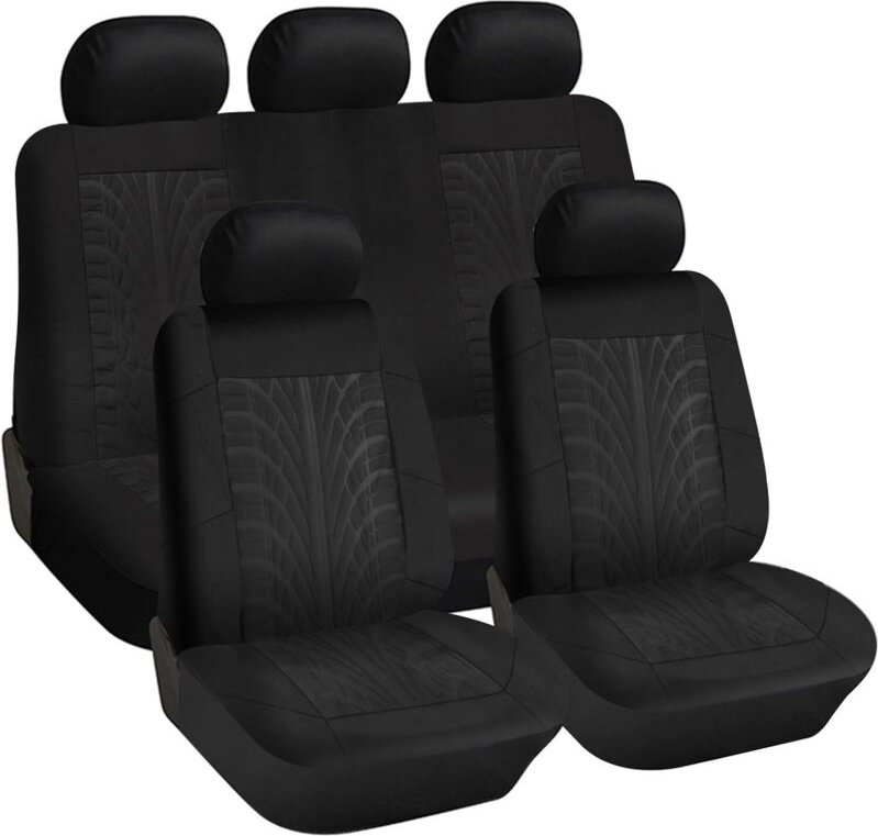 Universal Autositzbezüge Autositzschutzbezug - Vorder- und Rücksitzbezug-Set Schwarz