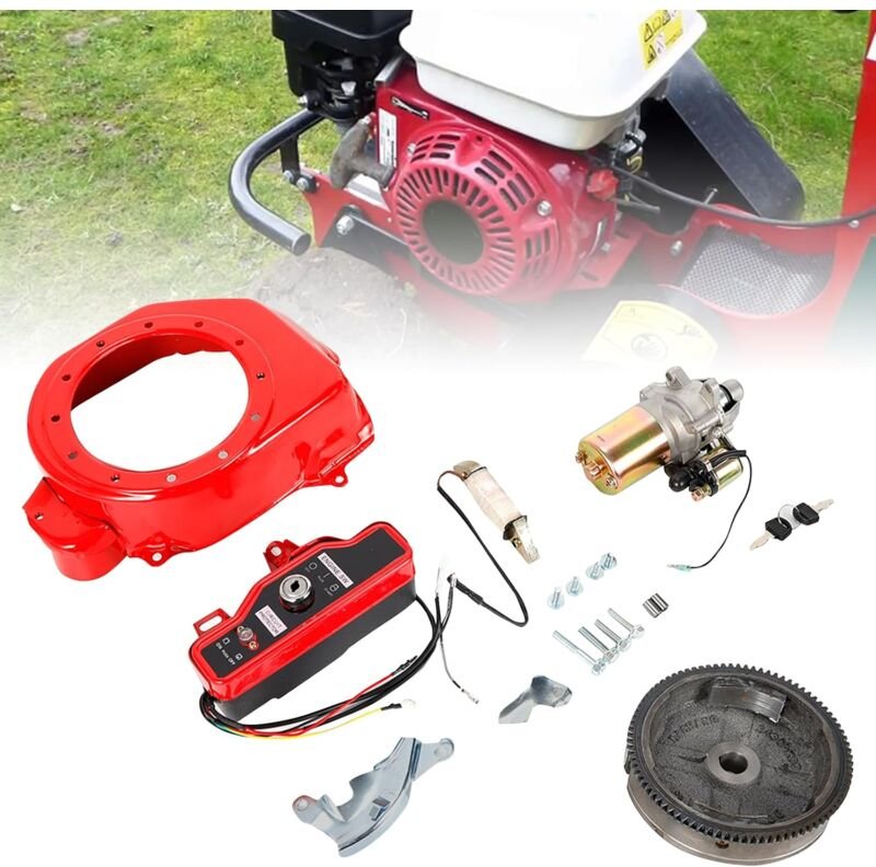 Elektrostarter-Set für Honda gx160 / gx200 Viertakt, Anlasser + Magnet, Schlüsselschalter
