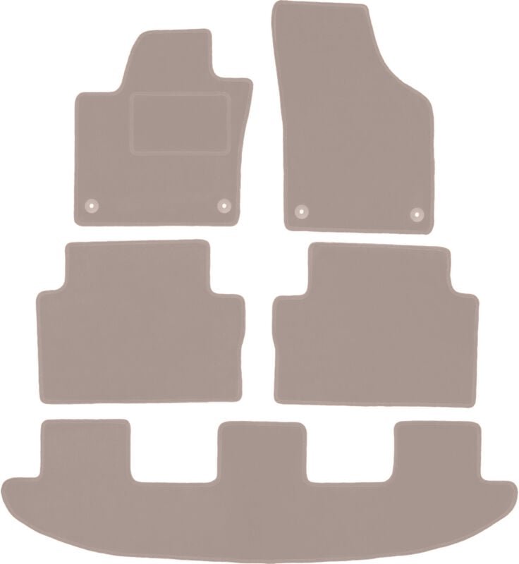Thumbnail - Beige Veloursmatten für: Volkswagen Sharan II Minivan (2010-)