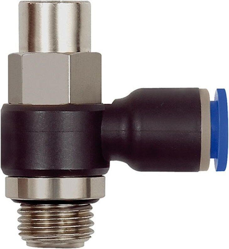 Drosselrückschlagventil »Blaue Serie«Abluftdros.G1/2 a. 10bar Ø12 - Riegler