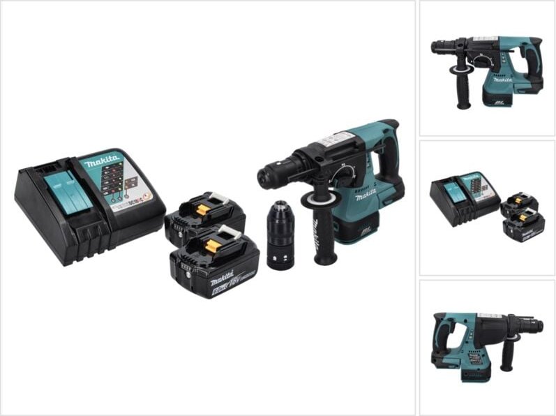 Makita - dhr 243 rg Akku Bohrhammer 18 v sds plus Brushless + 2x Akku 6,0 Ah + Ladegerät