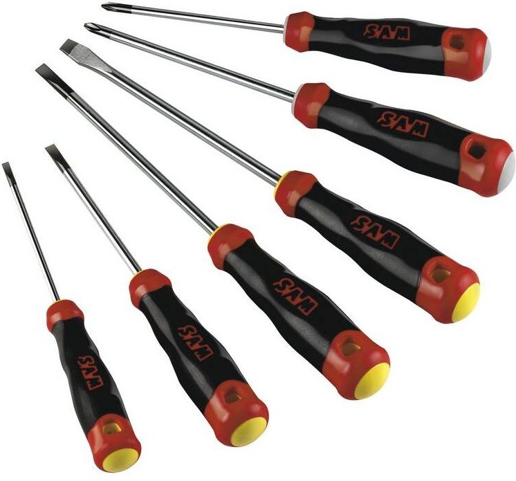 Satz Von 6 S1-Schraubendrehern Mit Phillipsschlitz Sam Werkzeug - Tj1