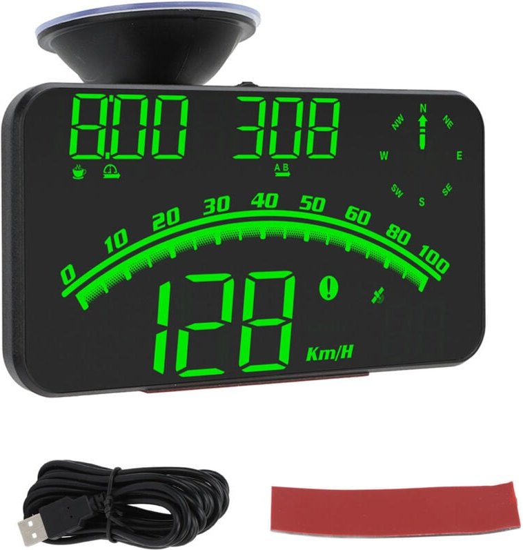 Eosnow - Smart hud LED-Bildschirm, hochauflösender Geschwindigkeitsalarm, Multifunktions-GPS-Tachometer, universell, 5 v...