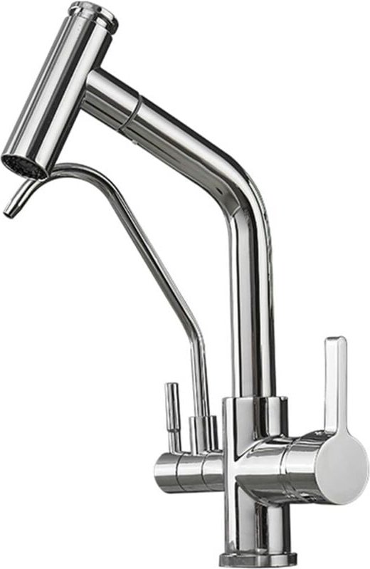 3-Wege-Küchenarmaturen mit ausziehbarer Brause, Küchenarmatur aus Messing, gereinigtes Warm- und Kaltwasser, Multifunkti...