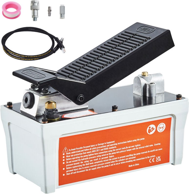 Mophorn - Lufthydraulikpumpe, 10.000 psi, 1/2-Gallonen-Behälter, npt 3/8-Zoll-Ölauslass, npt 1/4-Zoll-Einlass, 6,6-Fuß-S...