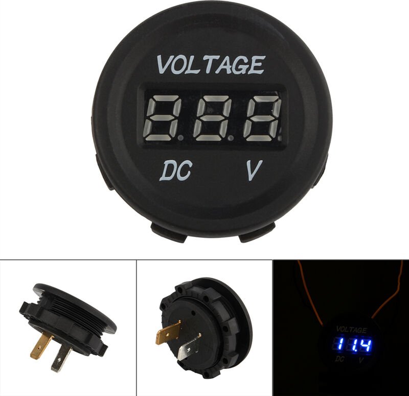 Zoternen - Digitales Voltmeter, wasserdichtes Voltmeter, genaue LED-Anzeige, dc 12 V/24 v für Wohnwagen, Motorrad, Auto,...