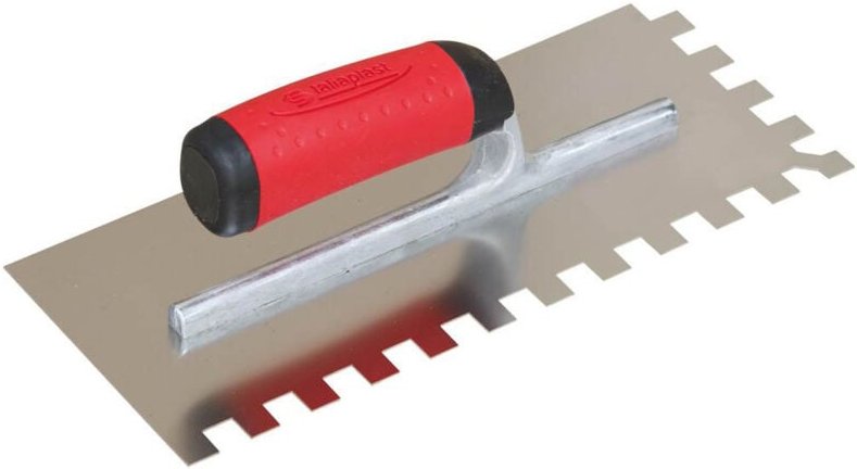 Leimschaber Edelstahl 28x12 Alu-Rahmen Zähne 12x12mm Taliaplast - 440116