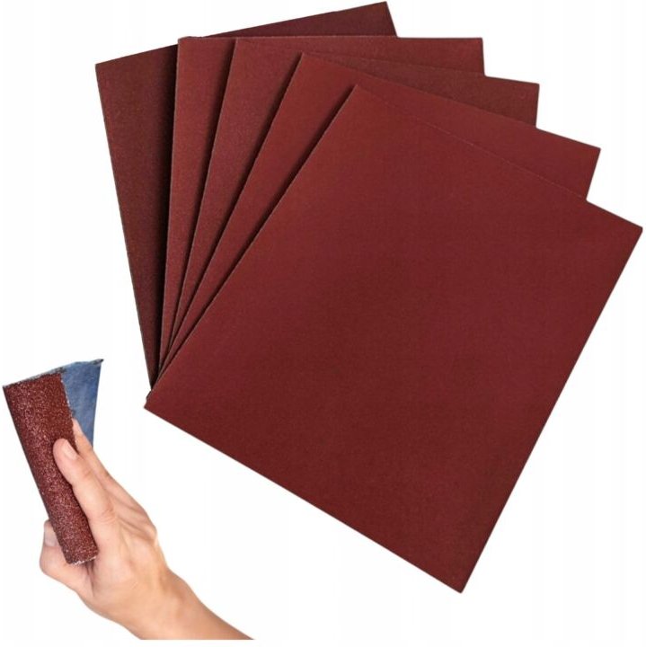 5x SCHLEIFPAPIER Blatt auf Leinwand Zum Glätten 230x280mm P60