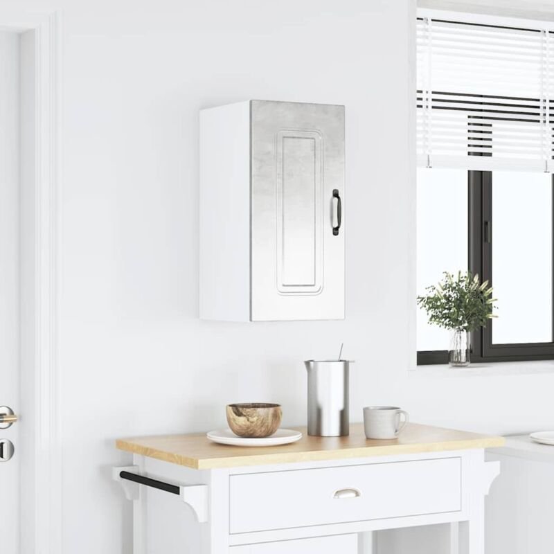 Küchen-Hängeschrank Kalmar Betongrau Holzwerkstoff Vidaxl