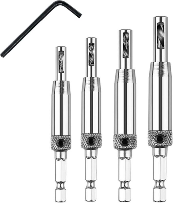 Thumbnail - Memkey - 4-teiliges Scharnierbohrer-Set, selbstzentrierendes Scharnierbohrer-Set, Scharnierbohrer, selbstzentrierende HS...