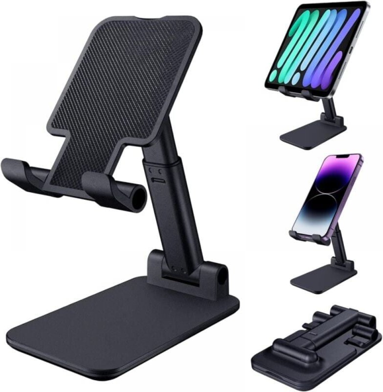 Thumbnail - 1 Stück schwarzer Handyhalter, faltbarer Tablet-Halter, Handyhalter für Schreibtisch, kompatibel