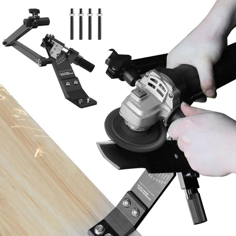 Rasenmäher-Messerschärfer, 15°-45° verstellbarer Rahmen mit kugelgelagertem Griff, geeignet für linke und rechte Klingen...