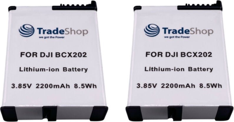 Trade-shop - 2x Li-Ion Akku 3,85V / 2200mAh kompatibel mit dji Osmo Action 3, 4, 5 ersetzt BCX202 / Actioncam, Action-Ka...