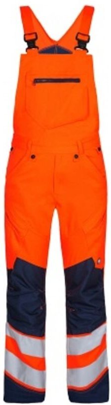 ENGEL Warnschutz Latzhose Safety Herren 3544-314 Gr. 72 orange/blue ink