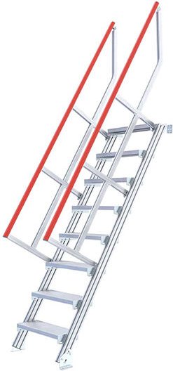 Industrietreppe 14 Stufen - Standhöhe 3.50m - Stufenbreite 800mm - Anstellwinkel 60° - 22100814/2MC