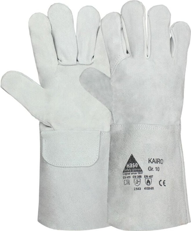 6 Paar Hase® Kairo Schweißerhandschuhe natur 11