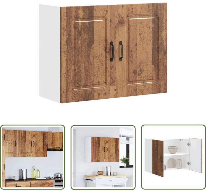 The Living Store - vidaXL Küchen-Hängeschrank Kalmar Altholz-Optik Holzwerkstoff
