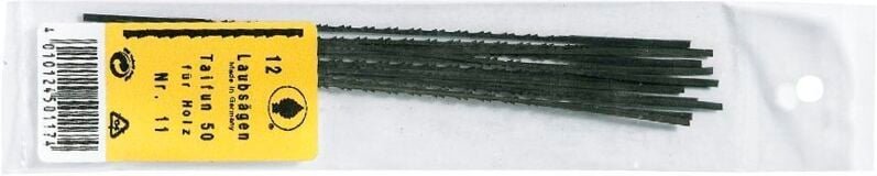 Schiessel - Laubsägeblatt Taifun doppelzahnig für Holz, Größe 1, 12 Stück Laubsägeblätter